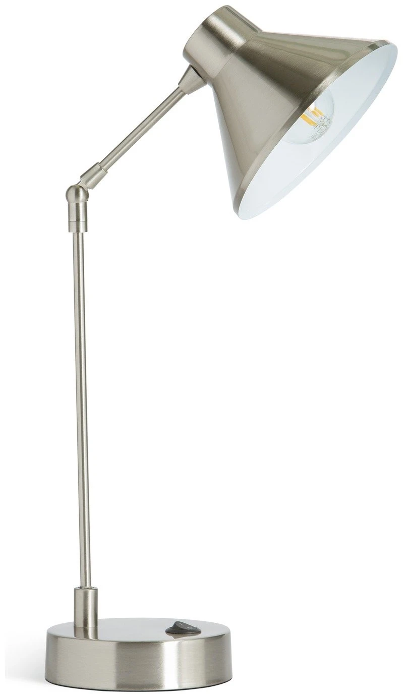 Habitat Bobby Metal Desk Lamp - Silver 3 Habitat Bobby Metal Desk Lamp - Silver - Image 2