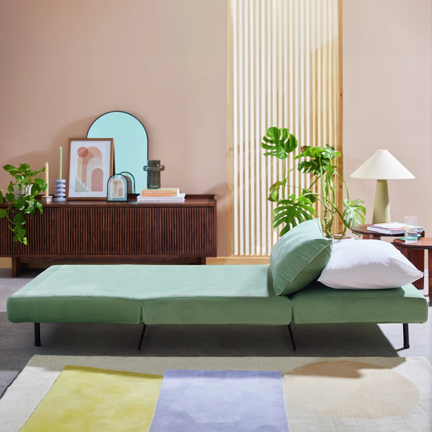 Habitat Roni Single Velvet Chairbed - Mint Green 4 Habitat Roni Single Velvet Chairbed - Mint Green - Image 2