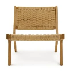 Habitat Faro Woven Paper Rope And Oak Accent Chair - Natural -Home Furnishings Store 1950991 R Z001A