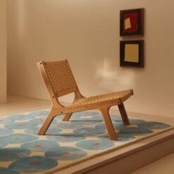 Habitat Faro Woven Paper Rope And Oak Accent Chair - Natural -Home Furnishings Store 1950991 R Z001C