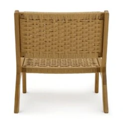 Habitat Faro Woven Paper Rope And Oak Accent Chair - Natural -Home Furnishings Store 1950991 R Z003A
