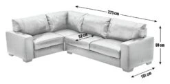 Habitat Eton Leather Right Hand Corner Sofa - Tan -Home Furnishings Store 1958285 R Z020A