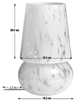 Habitat Rahnn Confetti Glass Table Lamp - White -Home Furnishings Store 1970421 R E001