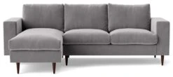 Swoon Evesham Velvet Left Hand Corner Sofa - Silver Grey -Home Furnishings Store 1971114 R Z002A