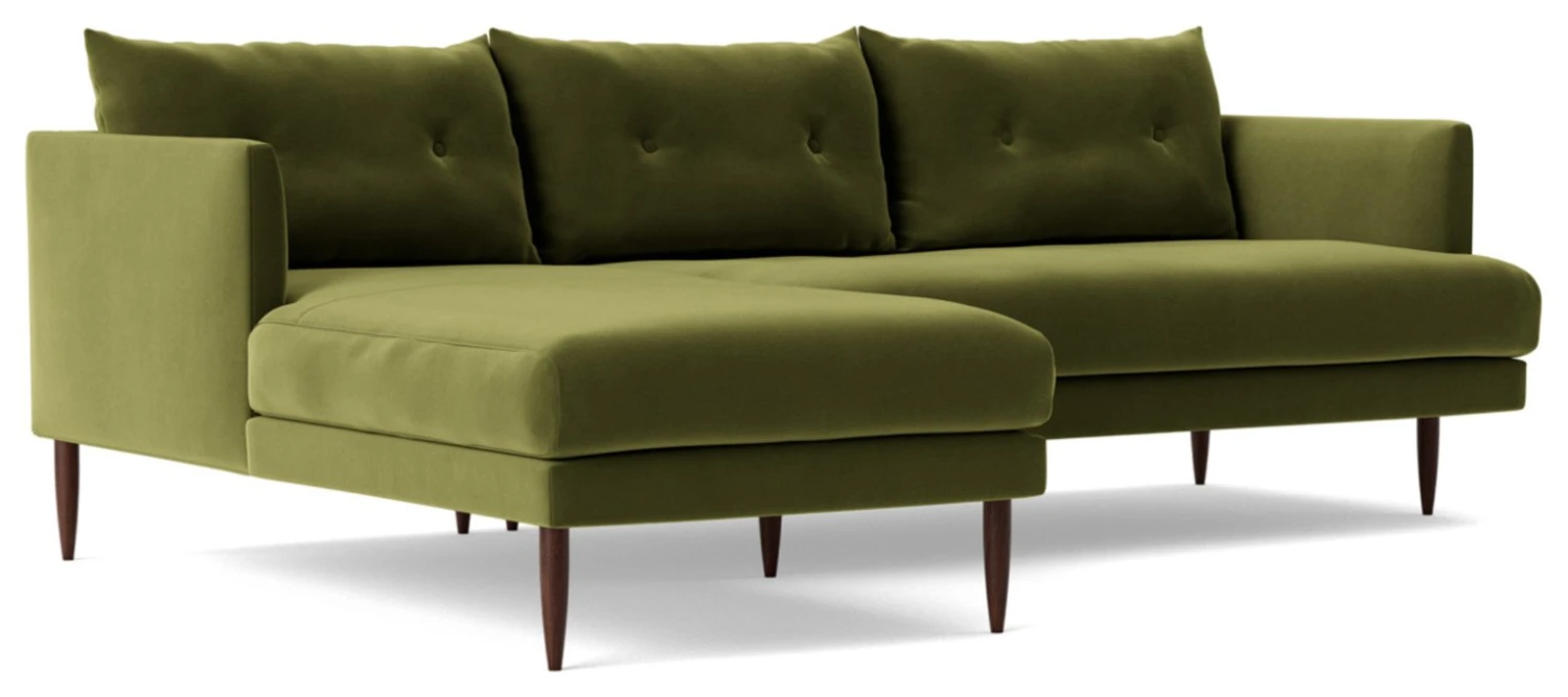 Swoon Kalmar Velvet Left Hand Corner Sofa - Fern Green 3 Swoon Kalmar Velvet Left Hand Corner Sofa - Fern Green