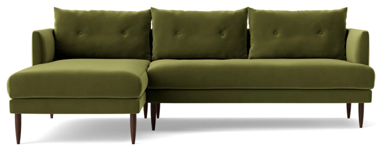 Swoon Kalmar Velvet Left Hand Corner Sofa - Fern Green 7 Swoon Kalmar Velvet Left Hand Corner Sofa - Fern Green - Image 5
