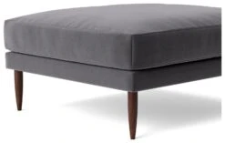 Swoon Kalmar Velvet Ottoman Footstool - Granite Grey -Home Furnishings Store 1974434 R Z004A
