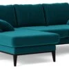 Swoon Tulum Velvet Left Hand Corner Sofa - Kingfisher Blue -Home Furnishings Store 1990360 R Z001A