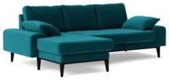 Swoon Tulum Velvet Left Hand Corner Sofa - Kingfisher Blue