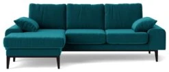 Swoon Tulum Velvet Left Hand Corner Sofa - Kingfisher Blue -Home Furnishings Store 1990360 R Z003A