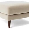 Swoon Turin Velvet Ottoman Footstool - Taupe -Home Furnishings Store 1990638 R Z001A