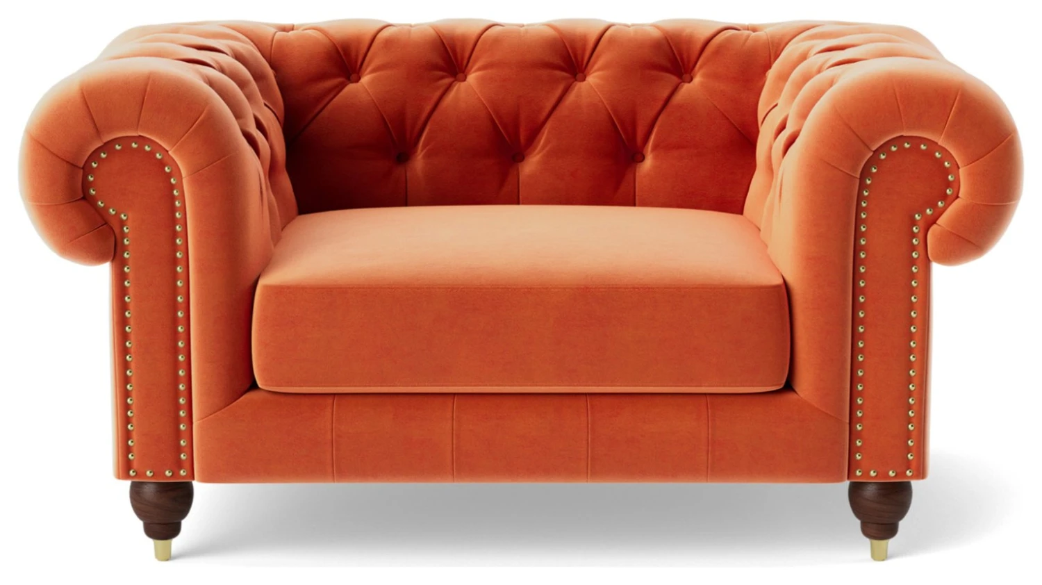 Swoon Winston Velvet Cuddle Chair - Burnt Orange 3 Swoon Winston Velvet Cuddle Chair - Burnt Orange