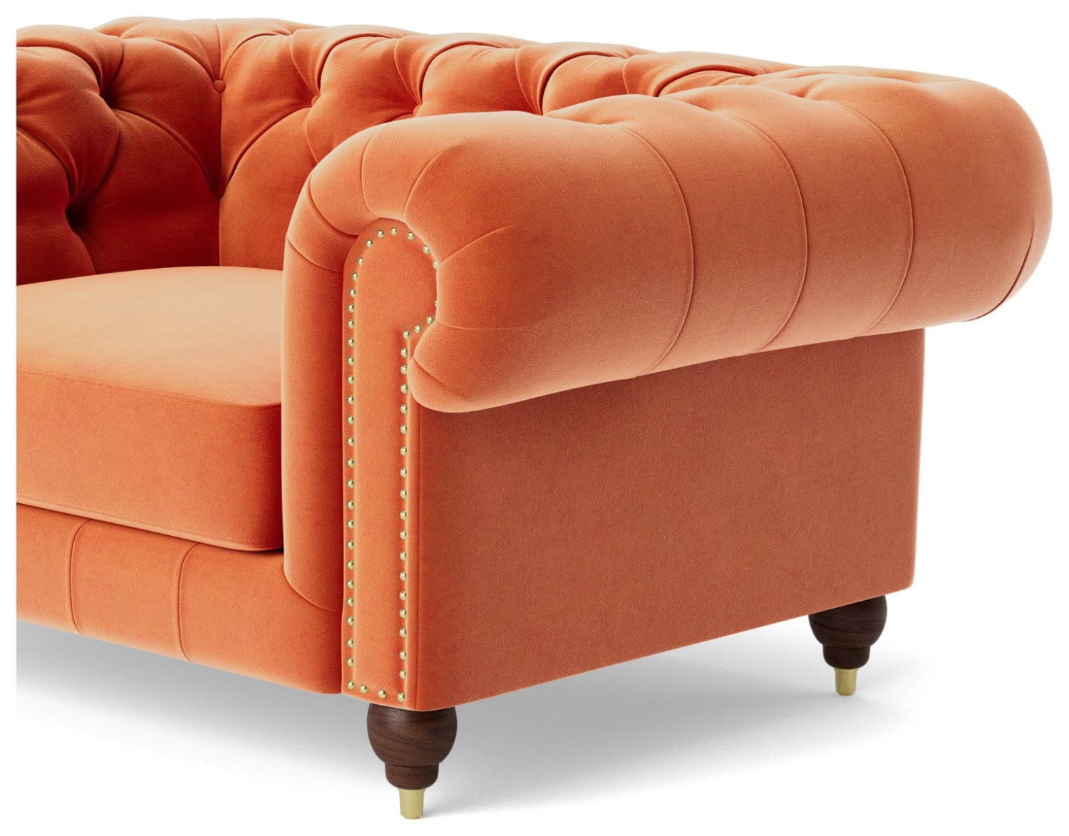 Swoon Winston Velvet Cuddle Chair - Burnt Orange 9 Swoon Winston Velvet Cuddle Chair - Burnt Orange - Image 7