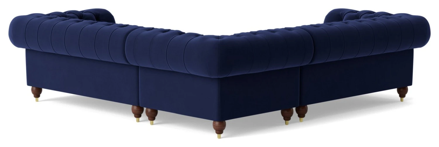 Swoon Winston Velvet 5 Seater Corner Sofa - Ink Blue 8 Swoon Winston Velvet 5 Seater Corner Sofa - Ink Blue - Image 6