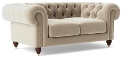 Swoon Winston Velvet 2 Seater Sofa - Taupe -Home Furnishings Store 1993532 R Z006A
