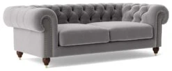 Swoon Winston Velvet 3 Seater Sofa - Silver Grey -Home Furnishings Store 1994971 R Z006A