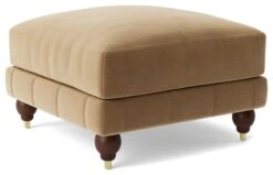 Swoon Winston Velvet Ottoman Footstool - Biscuit 12 Swoon Winston Velvet Ottoman Footstool - Biscuit -Home Furnishings Store 1995389 R Z003A