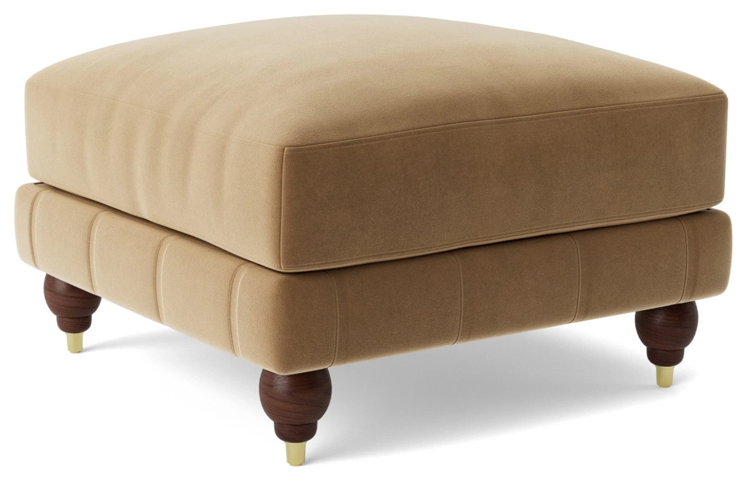 Swoon Winston Velvet Ottoman Footstool - Biscuit 7 Swoon Winston Velvet Ottoman Footstool - Biscuit - Image 5