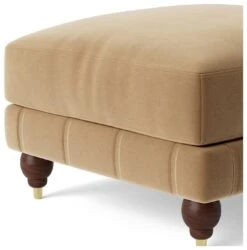 Swoon Winston Velvet Ottoman Footstool - Biscuit 13 Swoon Winston Velvet Ottoman Footstool - Biscuit -Home Furnishings Store 1995389 R Z004A