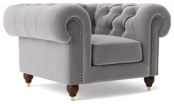 Swoon Winston Velvet Armchair - Silver Grey -Home Furnishings Store 1995554 R Z002A