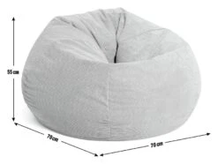 Kaikoo Aryton Cord Beanbag - Grey -Home Furnishings Store 1996443 R E001