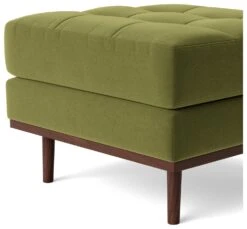 Swoon Berlin Velvet Ottoman Footstool - Fern Green -Home Furnishings Store 1996546 R Z004A