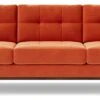 Swoon Berlin Velvet 3 Seater Sofa - Burnt Orange
