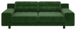 Habitat Hendricks Velvet 3 Seater Sofa - Moss Green