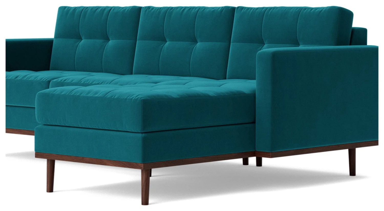 Swoon Berlin Velvet Right Hand Corner Sofa- Kingfisher Blue 8 Swoon Berlin Velvet Right Hand Corner Sofa- Kingfisher Blue - Image 6