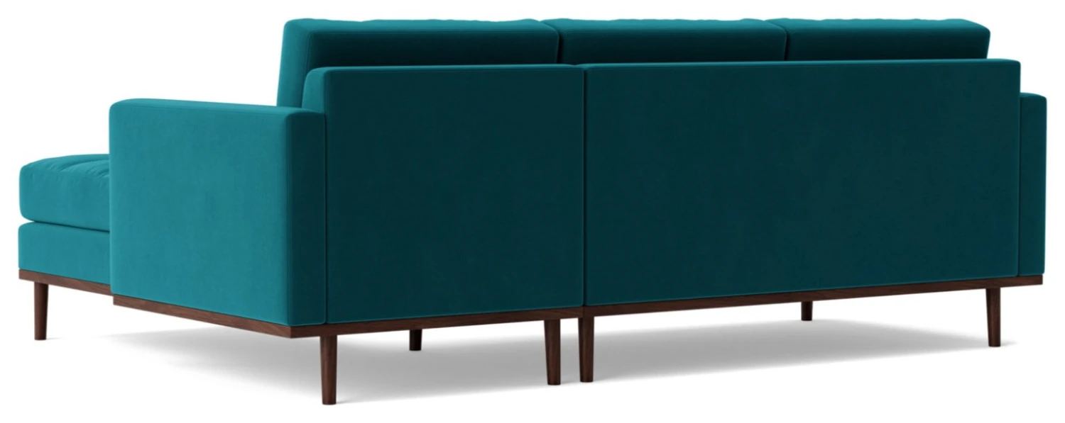 Swoon Berlin Velvet Right Hand Corner Sofa- Kingfisher Blue 9 Swoon Berlin Velvet Right Hand Corner Sofa- Kingfisher Blue - Image 7