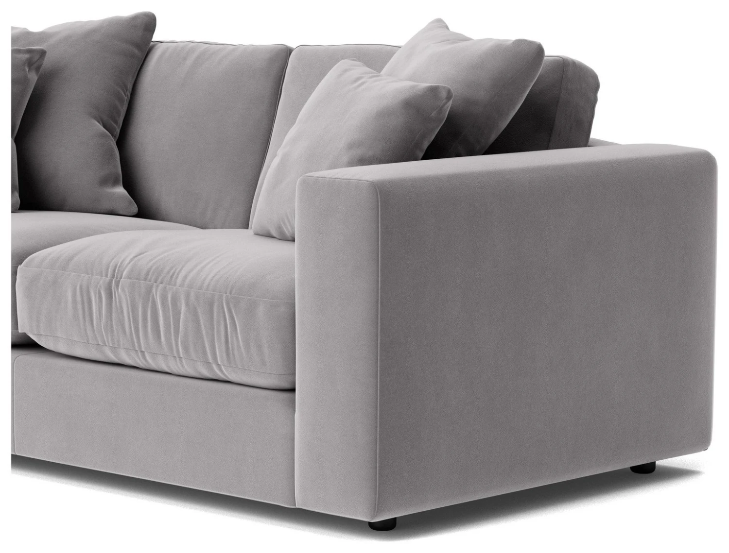 Swoon Althaea Velvet 2 Seater Sofa - Silver Grey 8 Swoon Althaea Velvet 2 Seater Sofa - Silver Grey - Image 6