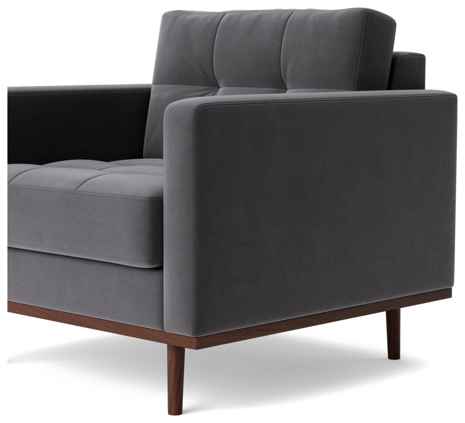 Swoon Berlin Velvet Armchair - Granite Grey 7 Swoon Berlin Velvet Armchair - Granite Grey - Image 5