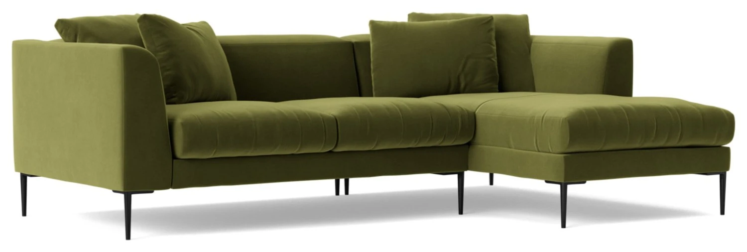 Swoon Alena Velvet Right Hand Corner Sofa - Fern Green 3 Swoon Alena Velvet Right Hand Corner Sofa - Fern Green