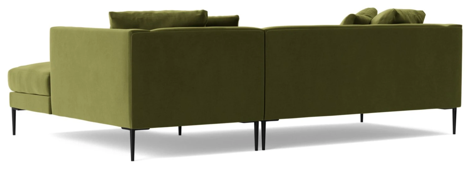 Swoon Alena Velvet Right Hand Corner Sofa - Fern Green 9 Swoon Alena Velvet Right Hand Corner Sofa - Fern Green - Image 7
