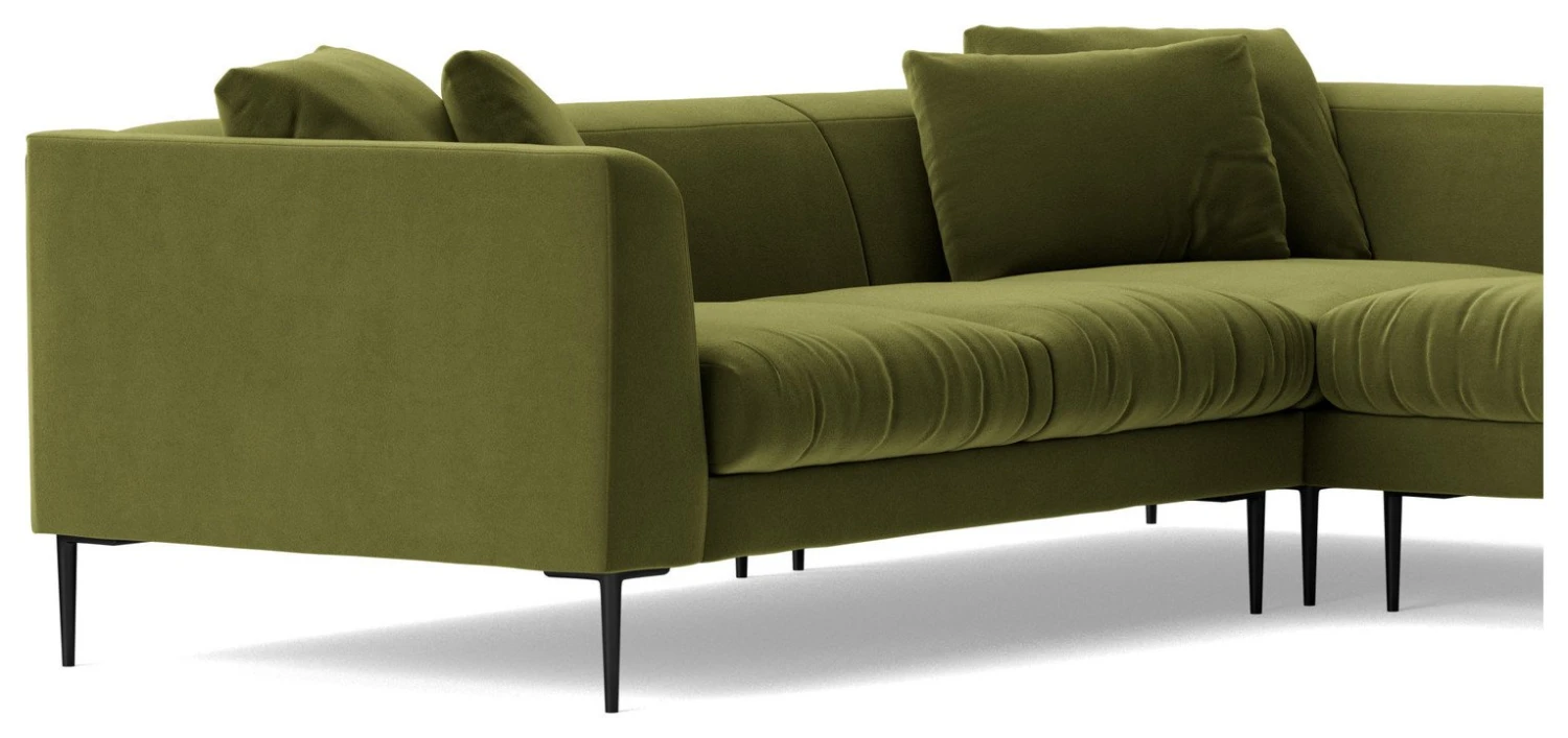 Swoon Alena Velvet 5 Seater Corner Sofa - Fern Green 7 Swoon Alena Velvet 5 Seater Corner Sofa - Fern Green - Image 5