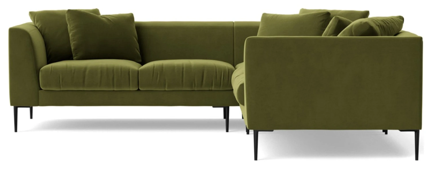 Swoon Alena Velvet 5 Seater Corner Sofa - Fern Green 8 Swoon Alena Velvet 5 Seater Corner Sofa - Fern Green - Image 6