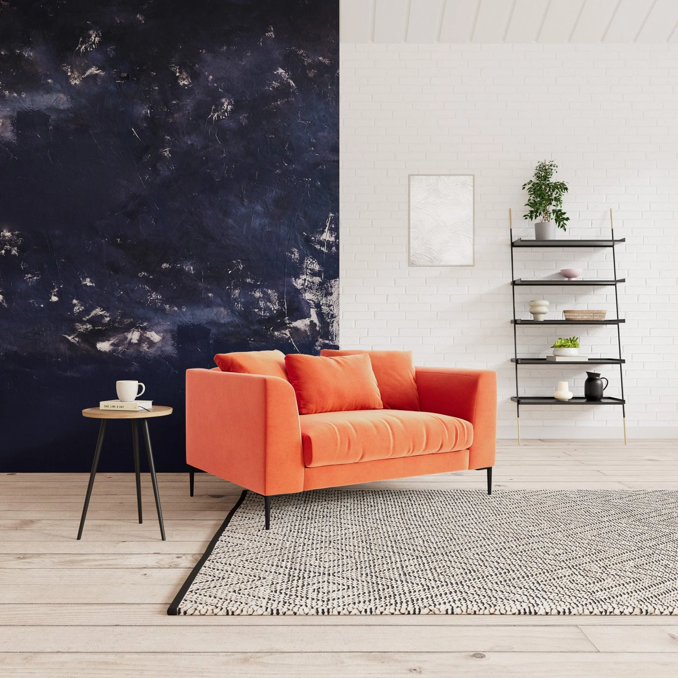 Swoon Alena Velvet Cuddle Chair - Burnt Orange 4 Swoon Alena Velvet Cuddle Chair - Burnt Orange - Image 2