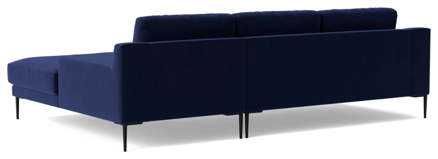 Swoon Almera Velvet Right Hand Corner Sofa - Ink Blue 8 Swoon Almera Velvet Right Hand Corner Sofa - Ink Blue - Image 6