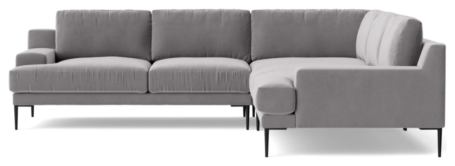 Swoon Almera Velvet 5 Seater Corner Sofa - Silver Grey 7 Swoon Almera Velvet 5 Seater Corner Sofa - Silver Grey - Image 5