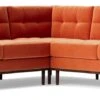 Swoon Berlin Velvet 5 Seater Corner Sofa - Burnt Orange -Home Furnishings Store 2001526 R Z001A