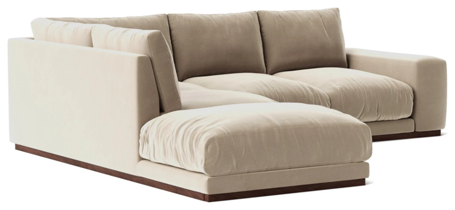 Swoon Denver Velvet Left Hand Corner Sofa - Taupe 3 Swoon Denver Velvet Left Hand Corner Sofa - Taupe