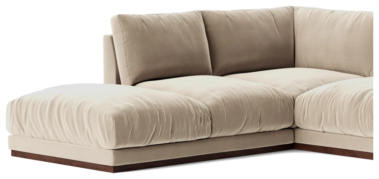 Swoon Denver Velvet Left Hand Corner Sofa - Taupe 9 Swoon Denver Velvet Left Hand Corner Sofa - Taupe - Image 7