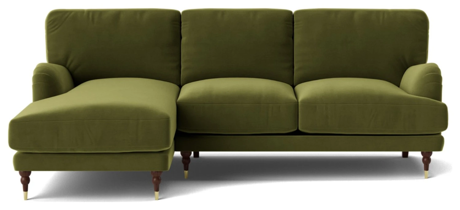 Swoon Charlbury Velvet Left Hand Corner Sofa - Fern Green 8 Swoon Charlbury Velvet Left Hand Corner Sofa - Fern Green - Image 6
