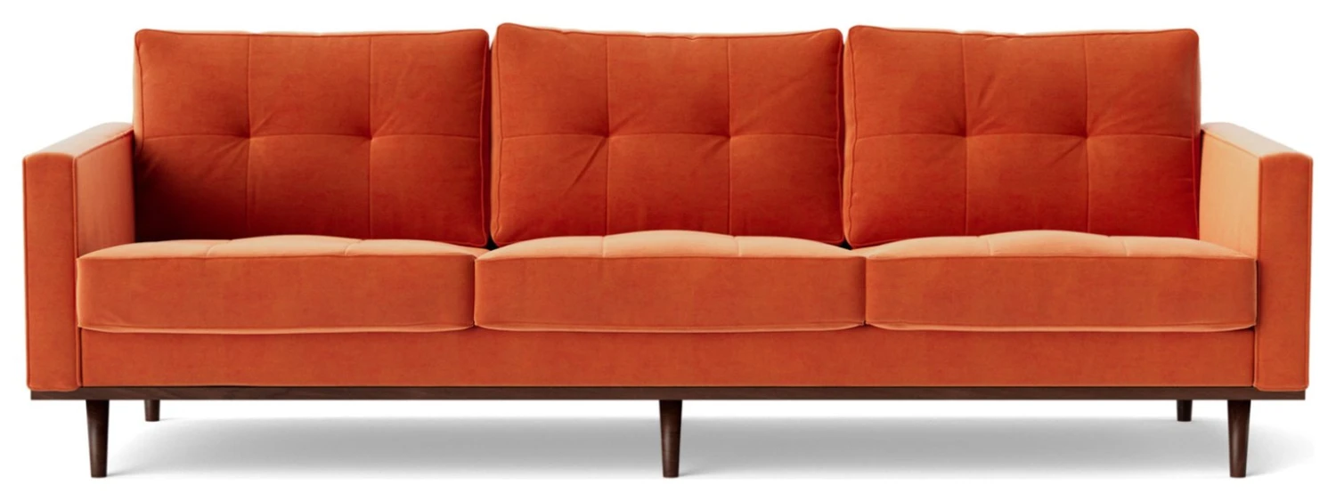 Swoon Berlin Velvet 4 Seater Sofa - Burnt Orange 3 Swoon Berlin Velvet 4 Seater Sofa - Burnt Orange