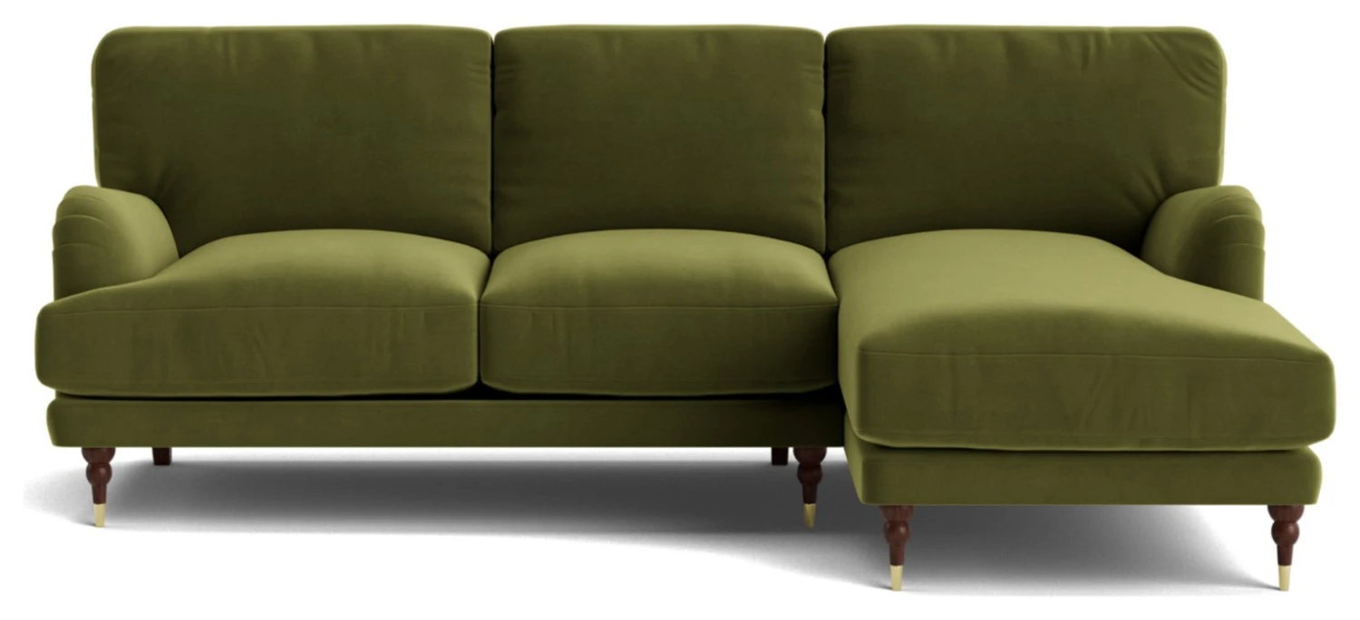 Swoon Charlbury Velvet Right Hand Corner Sofa - Fern Green 7 Swoon Charlbury Velvet Right Hand Corner Sofa - Fern Green - Image 5