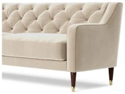 Swoon Pritchard Velvet 3 Seater Sofa - Taupe -Home Furnishings Store 2007245 R Z004A