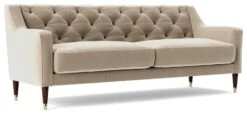 Swoon Pritchard Velvet 3 Seater Sofa - Taupe -Home Furnishings Store 2007245 R Z006A