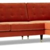 Swoon Porto Velvet Right Hand Corner Sofa - Burnt Orange -Home Furnishings Store 2013071 R Z001A