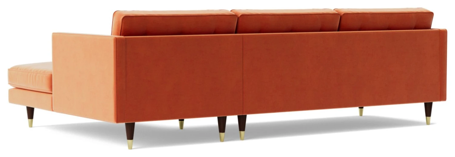 Swoon Porto Velvet Right Hand Corner Sofa - Burnt Orange 9 Swoon Porto Velvet Right Hand Corner Sofa - Burnt Orange - Image 7