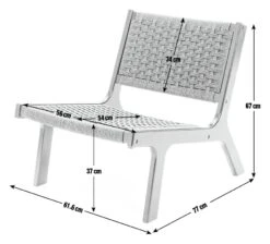 Habitat Faro Woven Paper Rope And Oak Accent Chair - Black -Home Furnishings Store 2013112 R E001